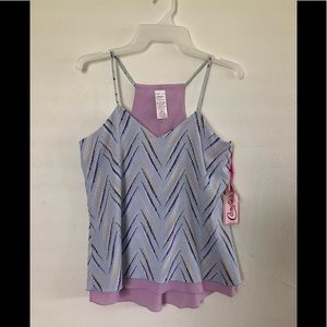 CANDIES Womens Spaghetti Straps Top Size XS Juniors Semi Sheer Lined Loose New